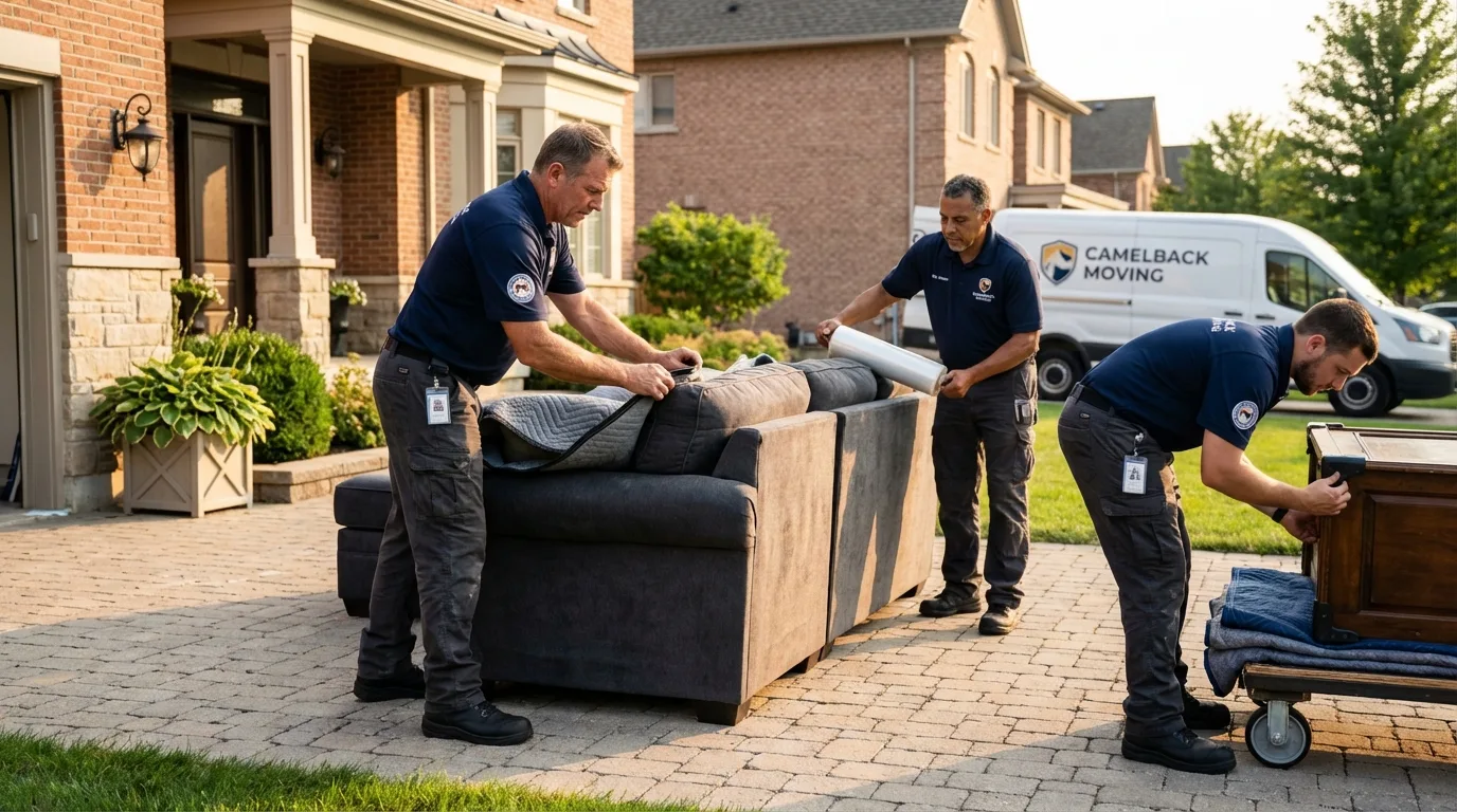 Large estate moving crew wrapping furniture in Pulaski, TN
