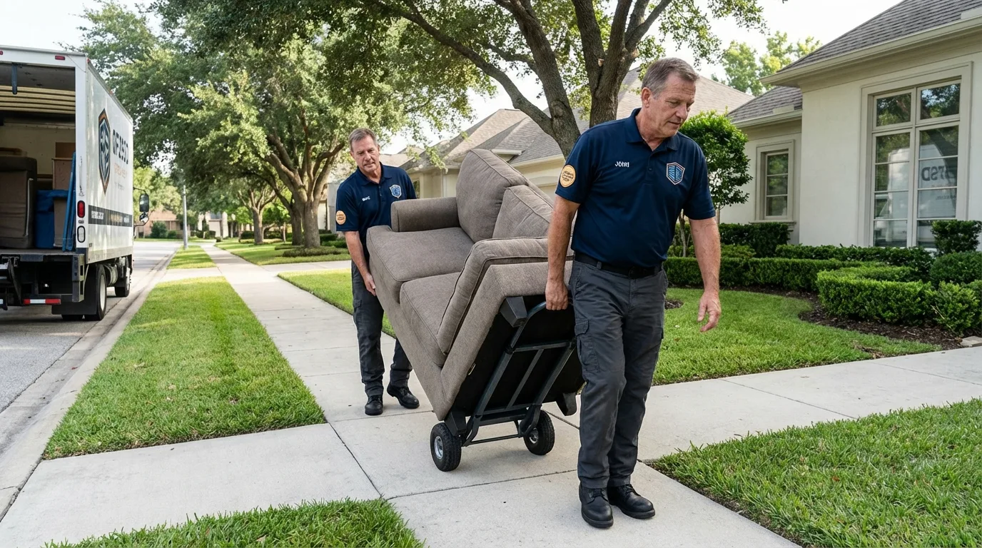 Local residential moving crew loading furniture in Pulaski, TN
